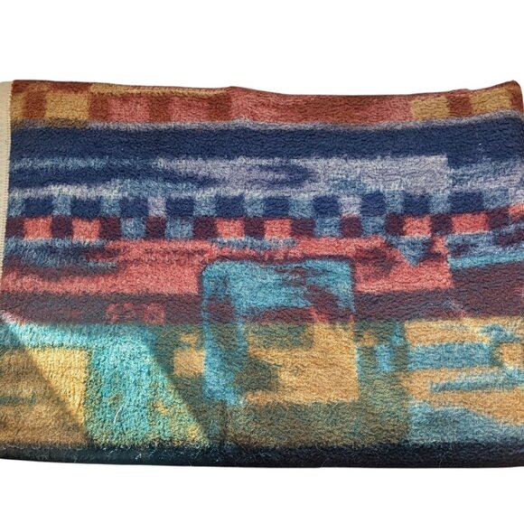 Biederlack Southwestern Style Blanket Reversible Fleece Native Inspired Abstract - Picture 3 of 9